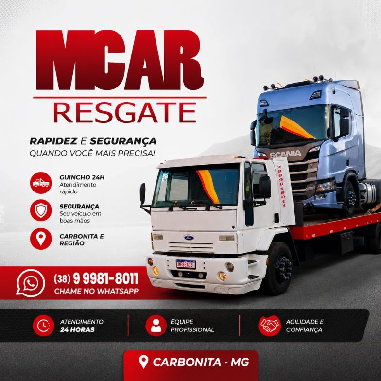 Motocar Resgate - Guincho e Reboque em Carbonita MG